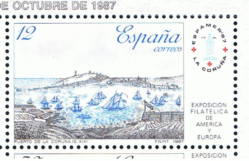 Edifil  2913  Exposición Filatélica de España y América Espamer¨87.  