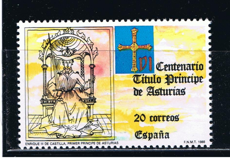 Edifil  2975  VI Cente. de la creación del título Príncipe de Asturias.  