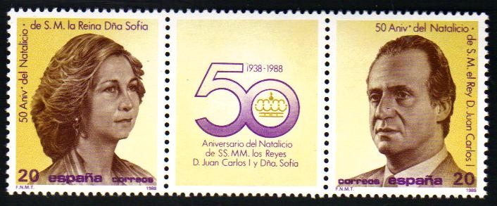 1988 - 50 ANIVERSARIO DEL NATALICIO DE SS.MM. LOS REYES DE ESPAÑA