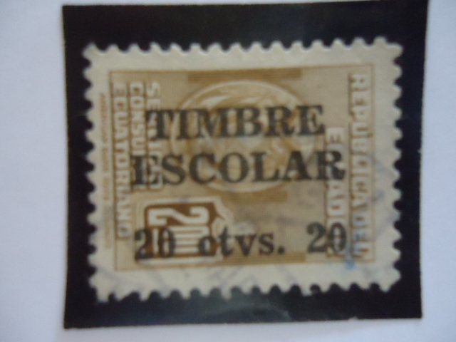 Rep. del Ecuador. Servicio Consular. Timbre Escolar.