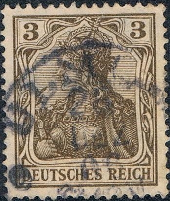 ALEGORÍA DE GERMANIA 1905-11. LEYENDA DEUTCHES REICH. FILIGRANA LOSANGES. Y&T Nº 82