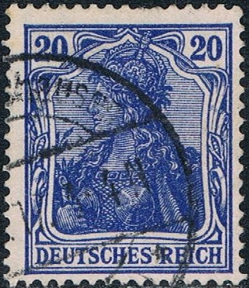 ALEGORÍA DE GERMANIA 1905-11. LEYENDA DEUTCHES REICH. FILIGRANA LOSANGES. Y&T Nº 85