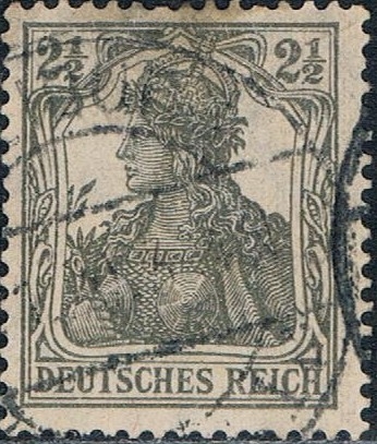 ALEGORÍA DE GERMANIA 1916-19. LEYENDA DEUTCHES REICH. FILIGRANA LOSANGES. Y&T Nº 97