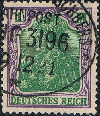 ALEGORÍA DE GERMANIA 1920-22. LEYENDA DEUTCHES REICH. FILIGRANA LOSANGES. Y&T Nº 128