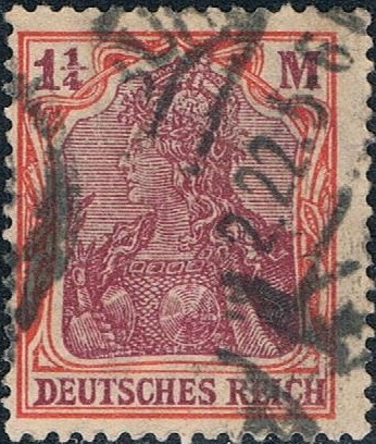 ALEGORÍA DE GERMANIA 1920-22. LEYENDA DEUTCHES REICH. FILIGRANA LOSANGES. Y&T Nº 129