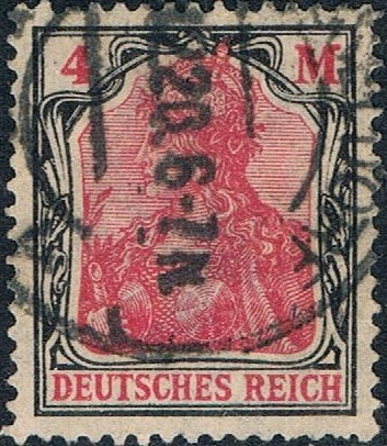 ALEGORÍA DE GERMANIA 1920-22. LEYENDA DEUTCHES REICH. FILIGRANA LOSANGES. Y&T Nº 131