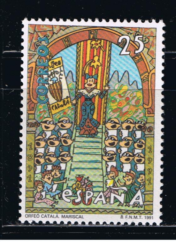 Edifil  3126  I Centenario del Orfeón Catalán.  