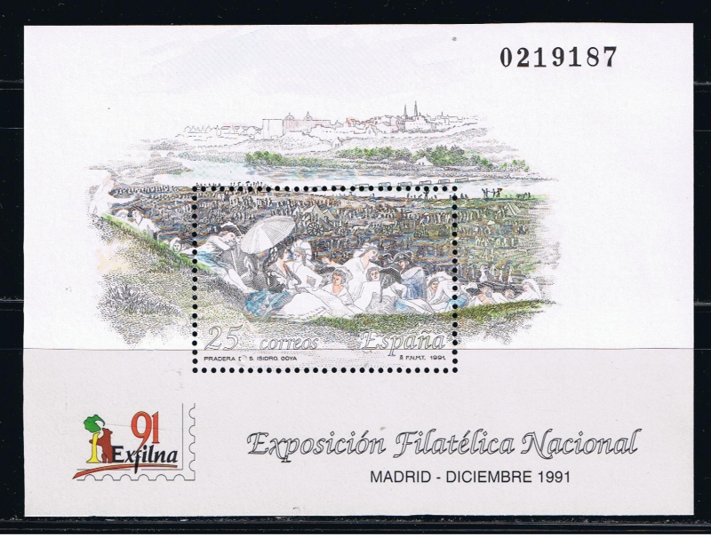 Edifil  3145  Exposición Filatélica Nacional Exfilna´91.  