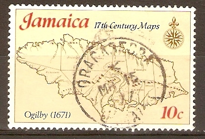 MAPA  DE  JAMAICA  POR  JOHN  OGILBY