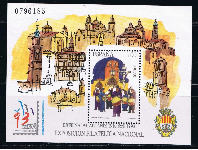 Edifil  3249  Exposición Filatélica Nacional Exfilna´93.  