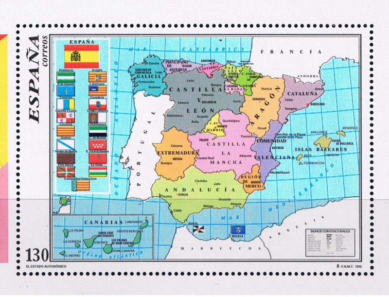 Edifil  3459  Mapa oficial del Estado Autonómico.  