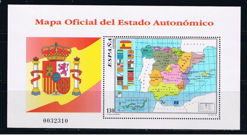 Edifil  3460  Mapa oficial del Estado Autonómico.  