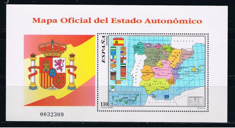 Edifil  3460  Mapa oficial del Estado Autonómico.  