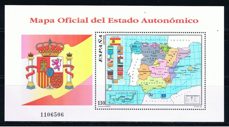 Edifil  3460  Mapa oficial del Estado Autonómico.  