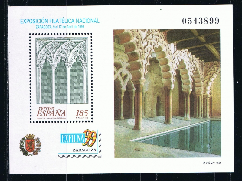 Edifil  3625  Exposición Filatélica Nacional Exfilna´99.  