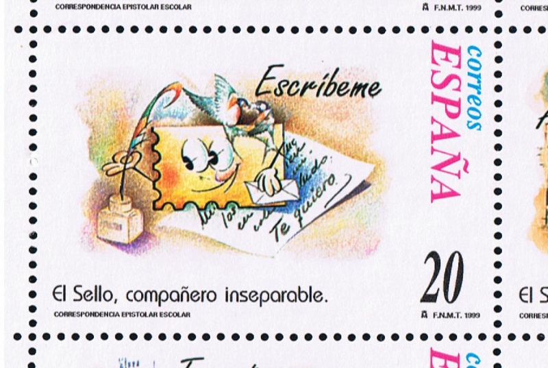 Edifil  3668  Correspondencia Epistolar Escolar.  El sello compañero inseparable.  