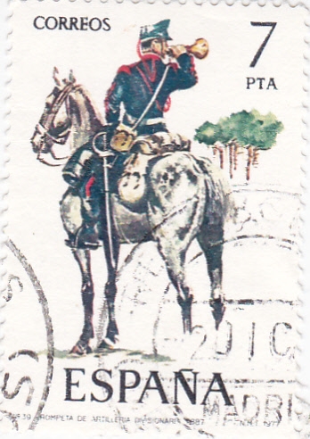 Trompeta de Artillería 1887-UNIFORMES MILITARES   (S)