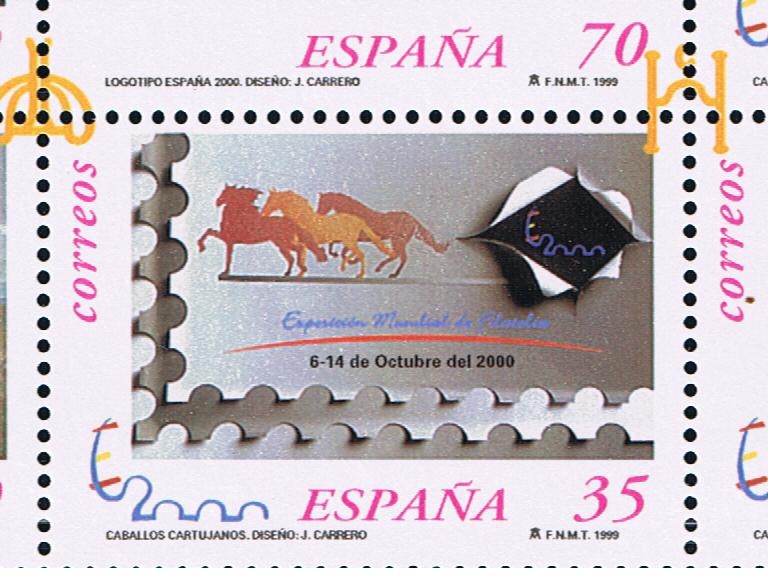 Edifil  3680  Exposición Mundial de Filatelia España 2000.  