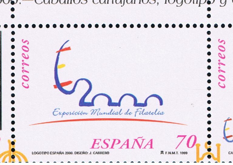 Edifil  3681  Exposición Mundial de Filatelia España 2000.  