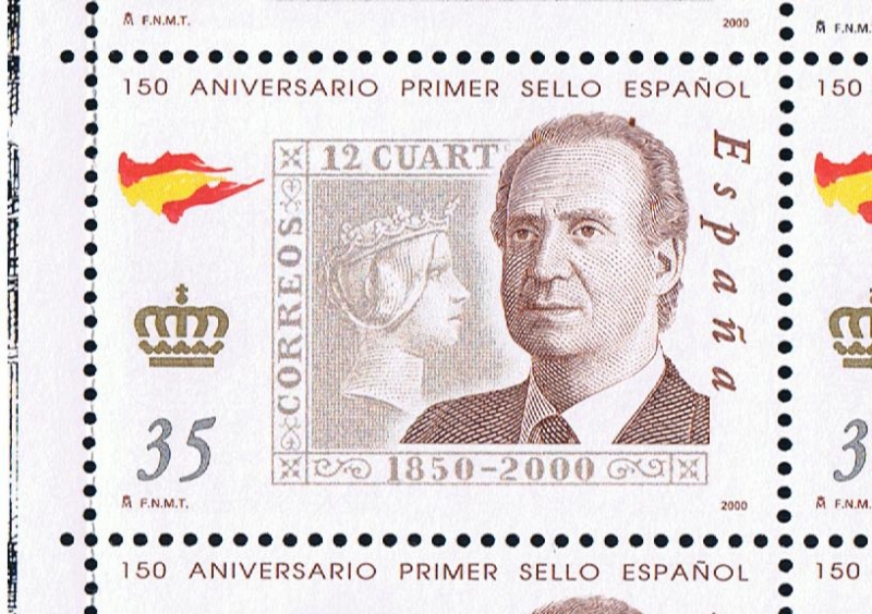 Edifil  3687  150 aniver. del primer sello español.  