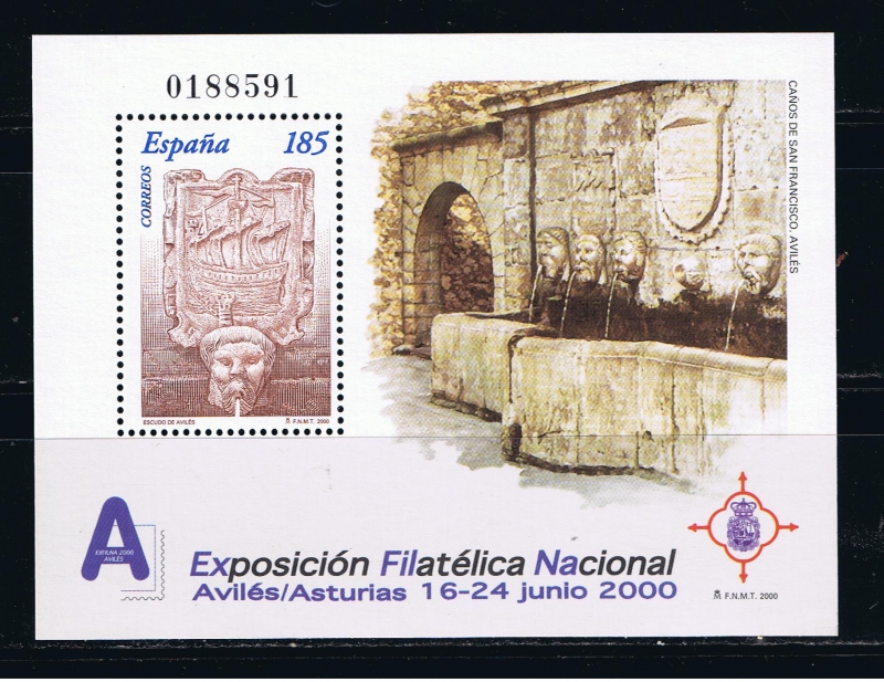 Edifil  3716 SH  Exposición Filatélica Nacional Exfilna´2000.  