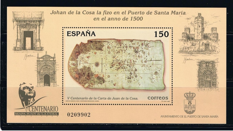 Edifil  3722 SH  V Cente. de la Carta de Juan de la Cosa.  