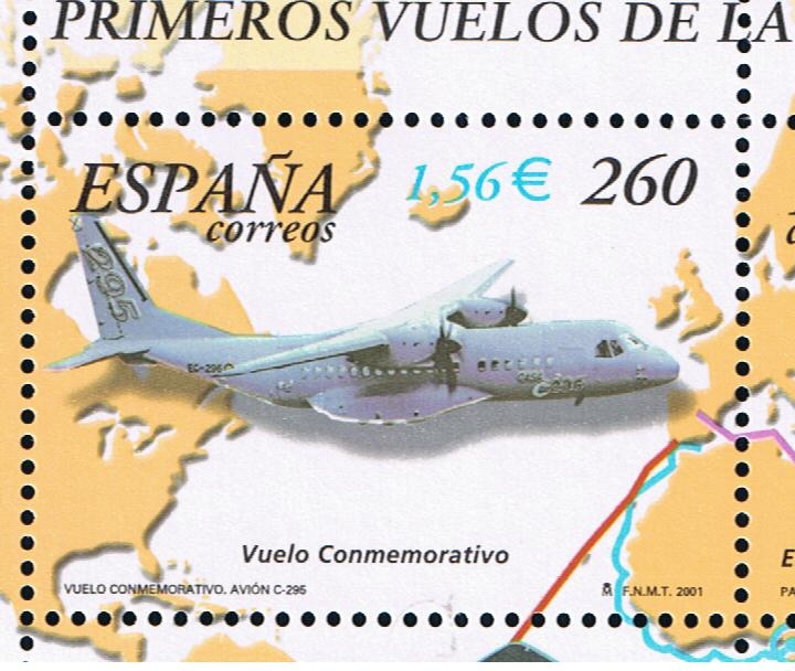 Edifil  3790 D  Aviación. 75º aniver. de primeros vuelos de la aviación española.  