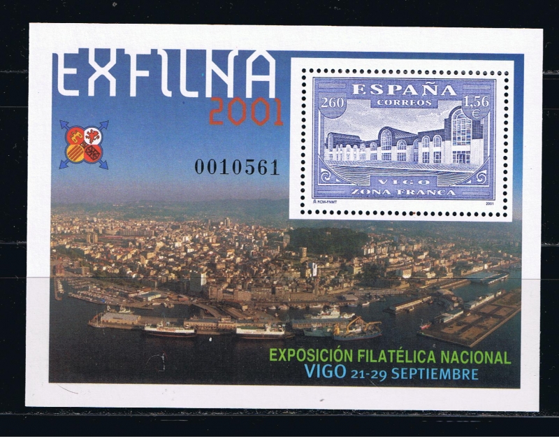 Edifil  3816  Exposición Filatélica Nacional Exfilna 2001.  