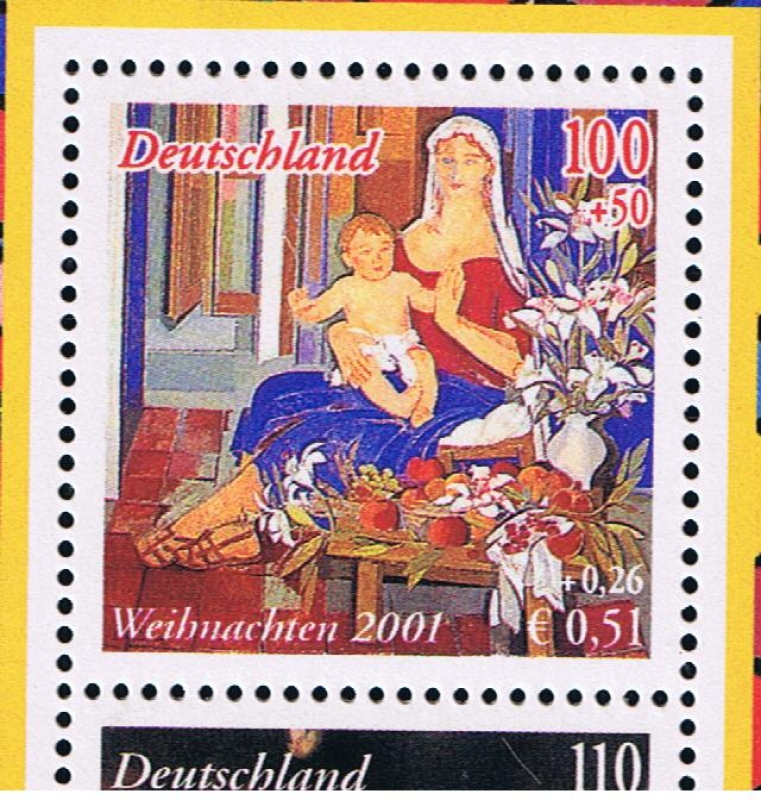 Edifil  3837 A SH  Alemania  Navidad ´2001. Emisión conjunta con Alemania.  