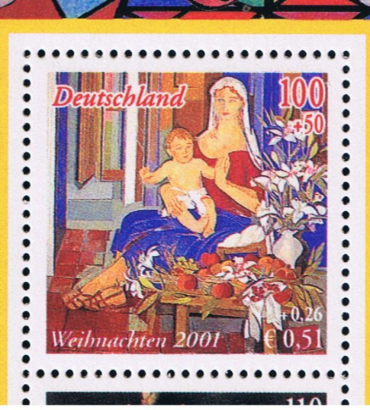 Edifil  3837 A SH  Alemania  Navidad ´2001. Emisión conjunta con Alemania.  