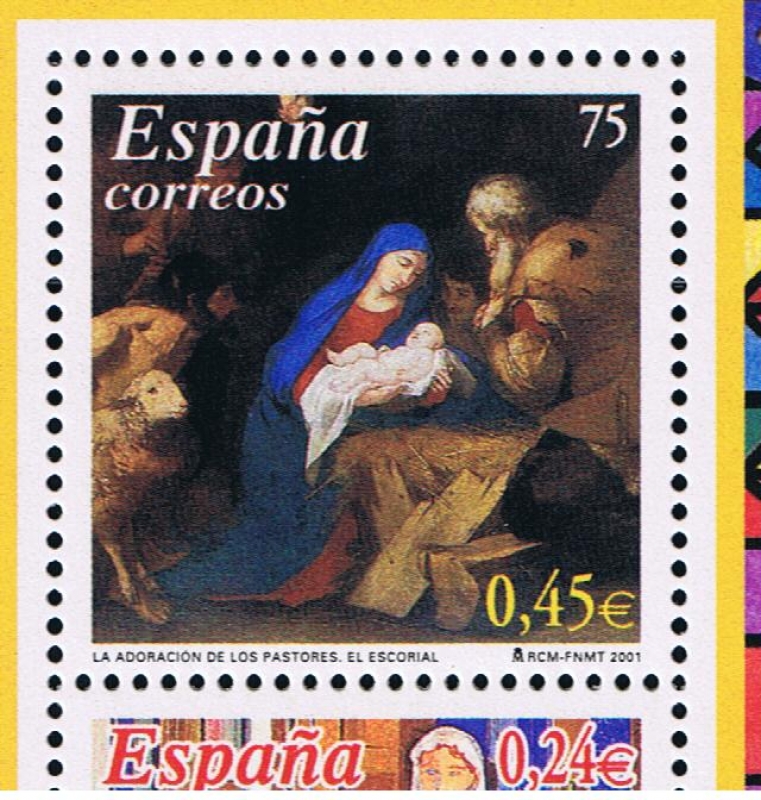 Edifil  3837 B SH  Navidad ´2001. Emisión conjunta con Alemania.  