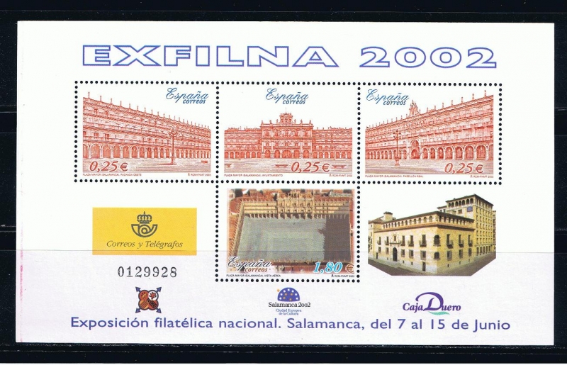 Edifil  3906  Exposición Filatélica Nacional. Exfilna´2002.  