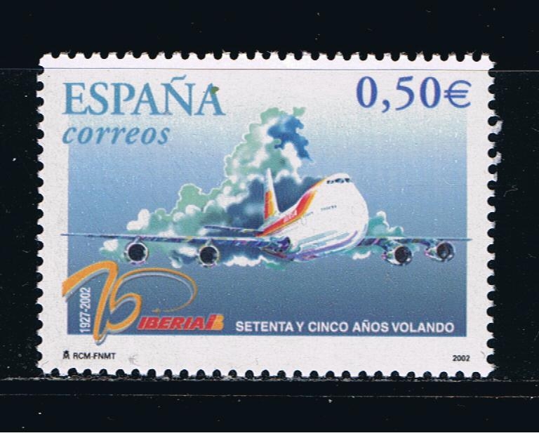 Edifil  3908  75º aniver. del primer vuelo de Iberia.  