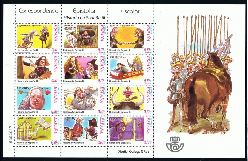 Edifil  3912-3923 MP. 79  Correspondencia Epistolar Escolar. Historia de España.  