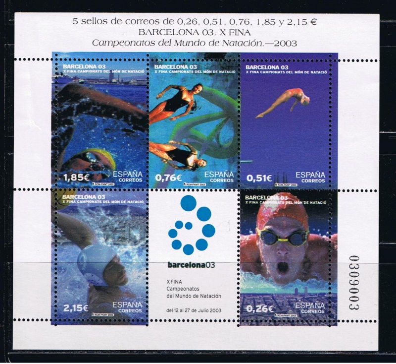 Edifil  3991  Campeonatos del Mundo de Natación Barcelona´03.  