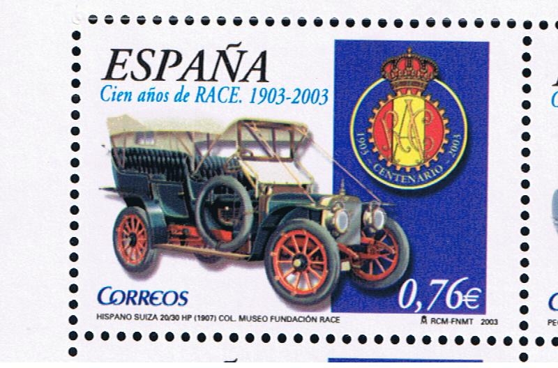 Edifil  3996 C  Cien años del Real Automóvil Club de España (R.A.C.E.).  