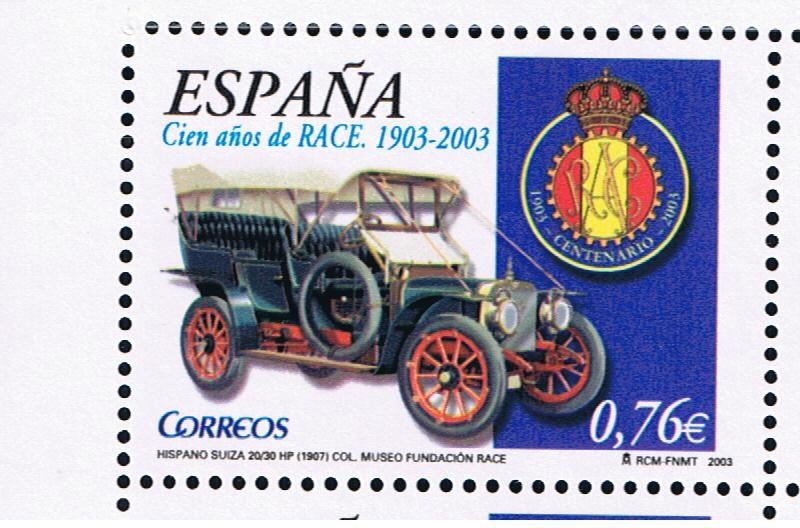 Edifil  3996 C  Cien años del Real Automóvil Club de España (R.A.C.E.).  