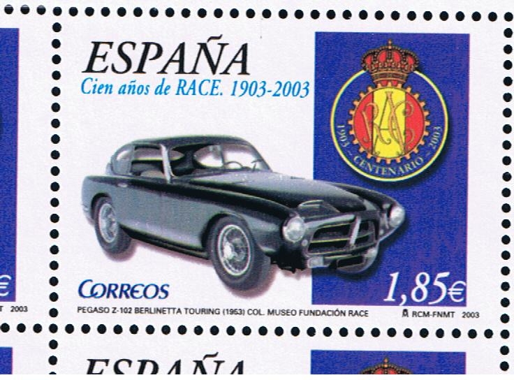 Edifil  3996 D  Cien años del Real Automóvil Club de España (R.A.C.E.).  