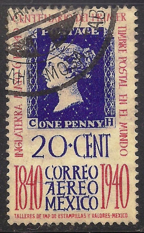 CENTENARIO DEL PRIMER TIMBRE POSTAL EN EL MUNDO.