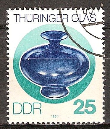 Vidrio de Turingia.Florero-DDR. 