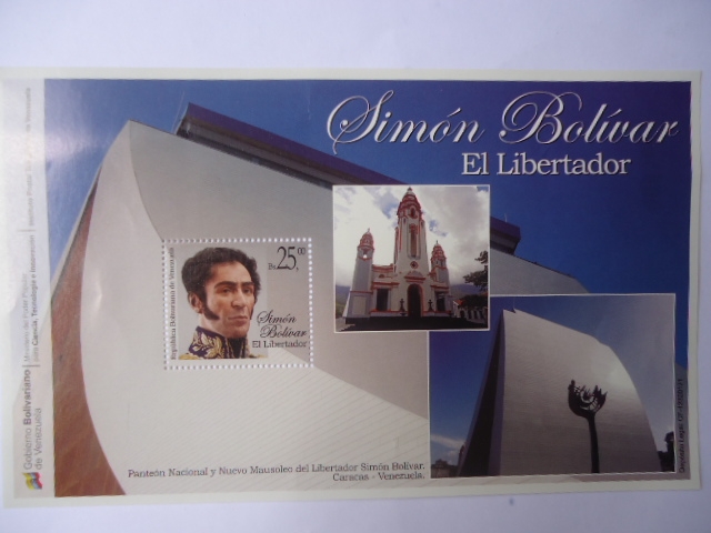 Hoja Bloque del nuevo retrato del Libertador Simón Bolívar -