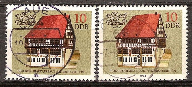 Ayuntamientos históricos -Stolberg (Harz),construido 1482 renovado 1600-DDR.