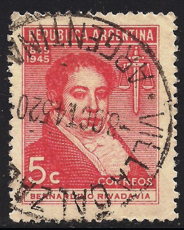 Centenario. de la muerte de Bernardino Rivadavia, 1º presidente de la Argentina.