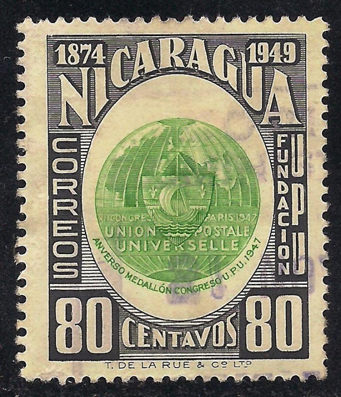 ANVERSO MEDALLÓN CONGRESO UPU 1947.