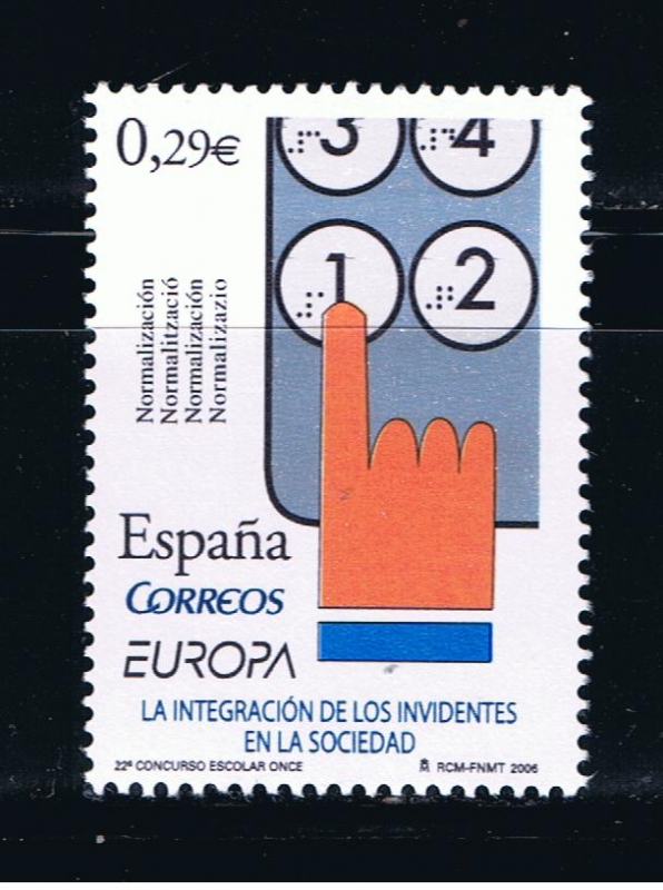 Edifil   4261  Europa. La integración de los invidentes y sordos en la sociedad. 