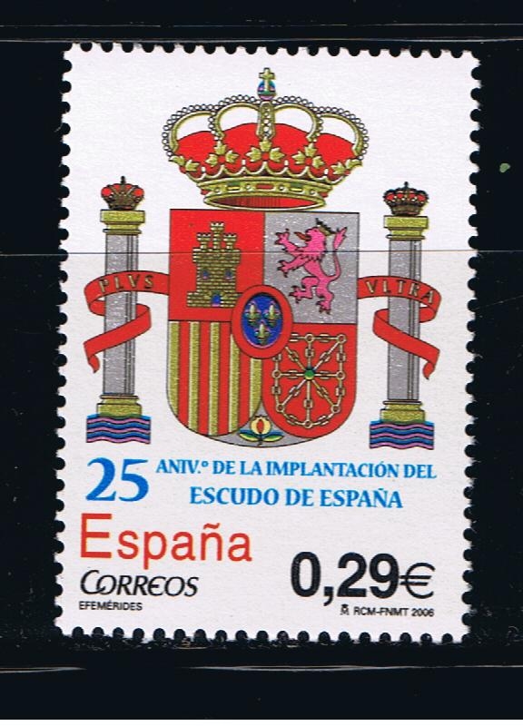 Edifil   4284  25º anive. de la implantación del actual escudo de España.  