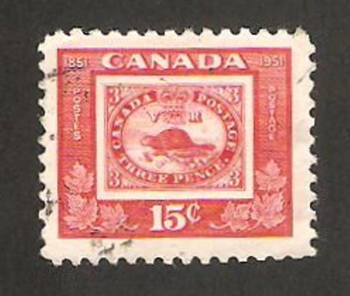  249 - Centº del sello canadiense, un castor