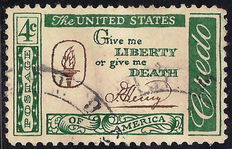 Edición Credo americano: Cita de Patrick Henry.