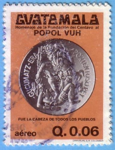 Homenaje de la fundación del centavo al Popol Vuh