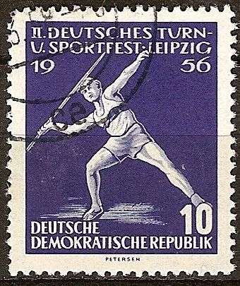 II Festival alemanes Gimnasia y Deportes de Leipzig 1956-DDR.